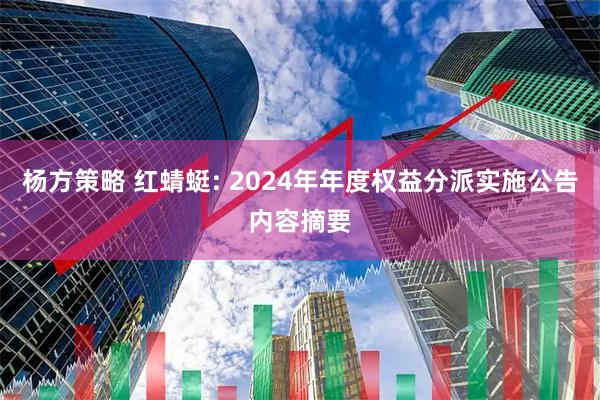 杨方策略 红蜻蜓: 2024年年度权益分派实施公告内容摘要