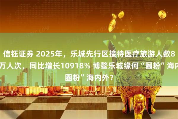 信钰证券 2025年,乐城先行区接待医疗旅游人数8653万人次,同比增长10918% 博鳌乐城缘何“圈粉”海内外?
