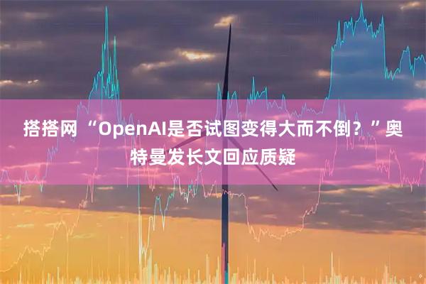 搭搭网 “OpenAI是否试图变得大而不倒？”奥特曼发长文回应质疑